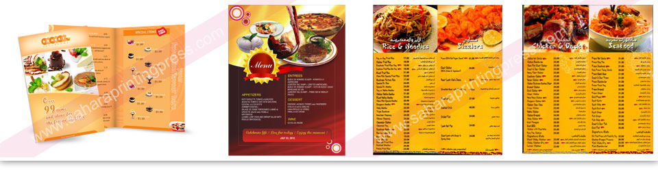 Menu Cards Printing Dubai